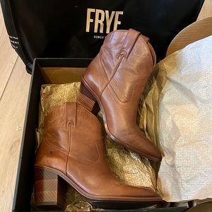 Frye Chevron Short Boots in Cognac size 7
